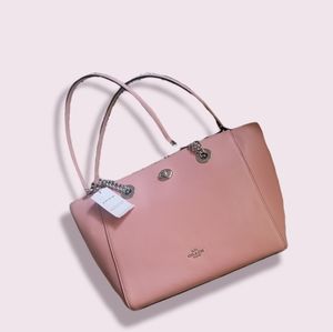 Coach Pebble Turnlock Chain Tote Pink NEW w/tags